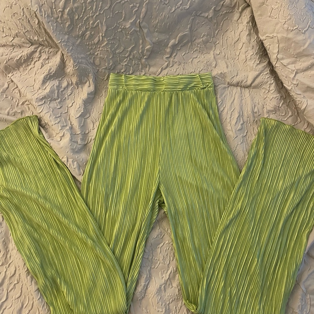 Los Angeles Apparel Lime Wide Leg Pants